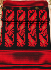 Bengal Cotton Jamdani Saree – Black & Red