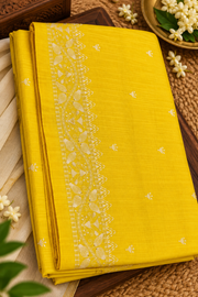 Chanderi Tissue Saree | Yellow